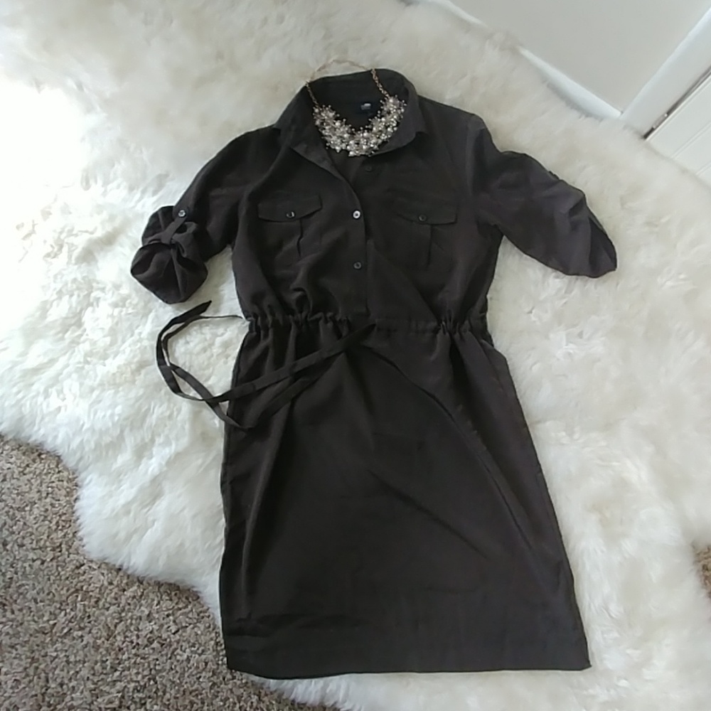 Military Green Colar Dress